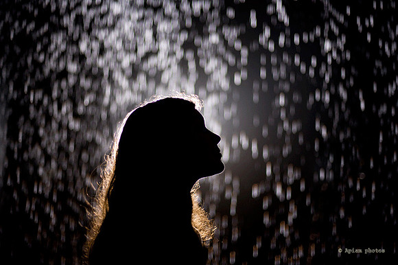 silhouette in the rain room